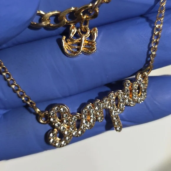 Scorpio Zodiac Necklace – Gold Script Pendant w/ Sparkling Stones Astrology Gift - Picture 7 of 9